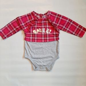 4/$25 Pretty Onsie with Smile Print